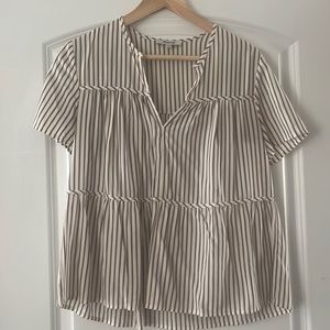Madewell Striped Tiered babydoll blouse